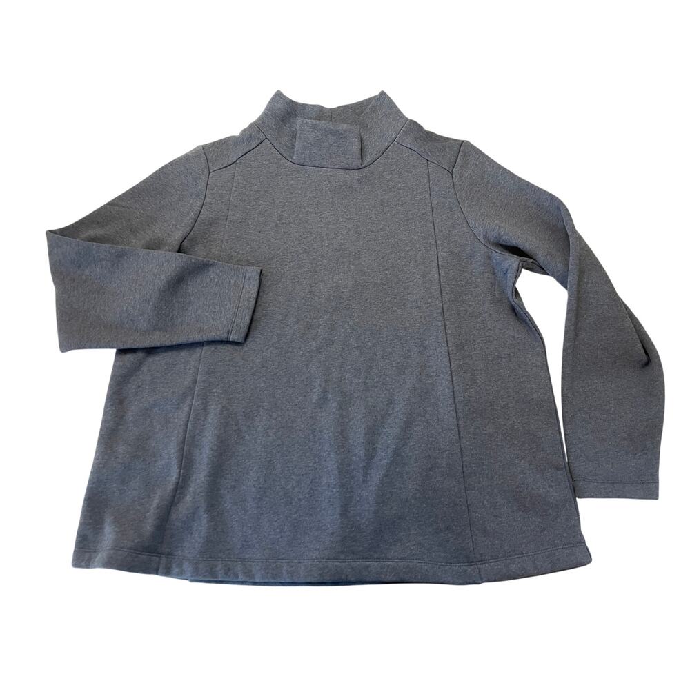 J Jill Mock Neck Sweatshirt Organic Cotton Fleece Lined Casual Womens XL‎ Tall